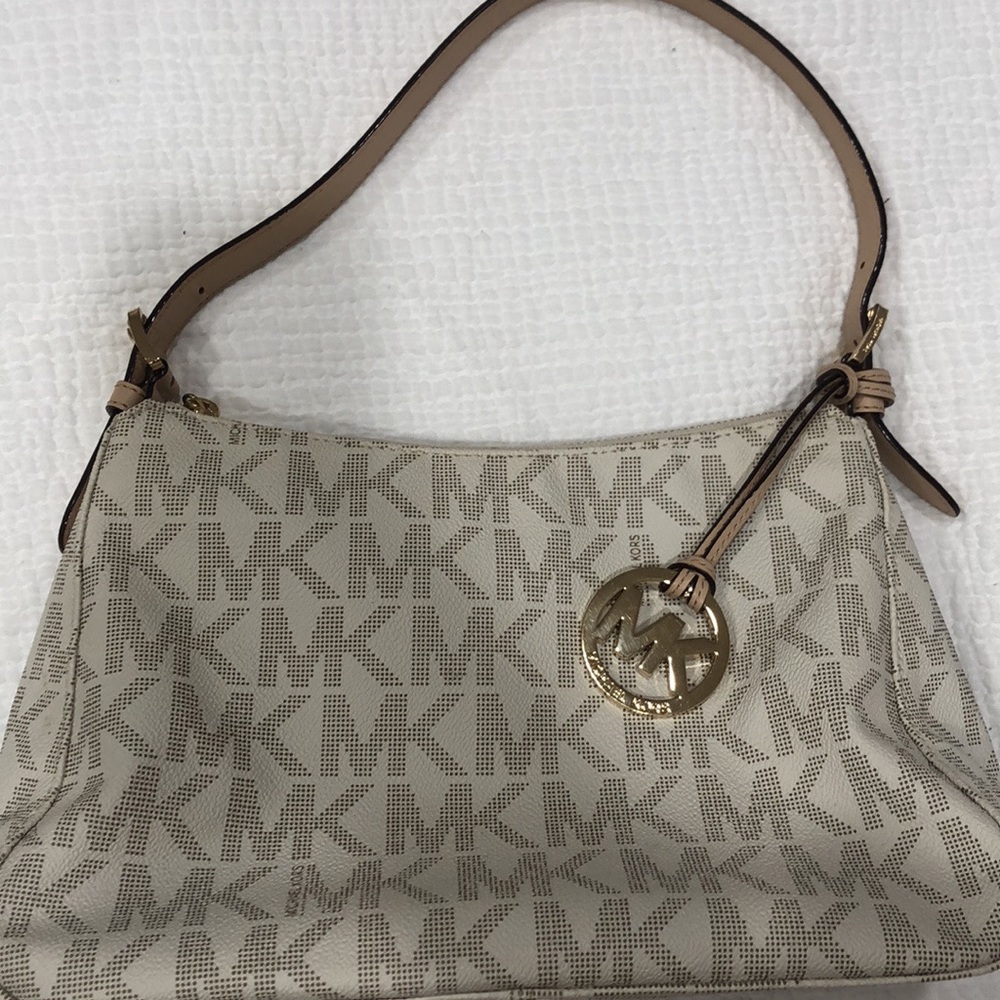 Authentic White and Gold Michael Kors purse